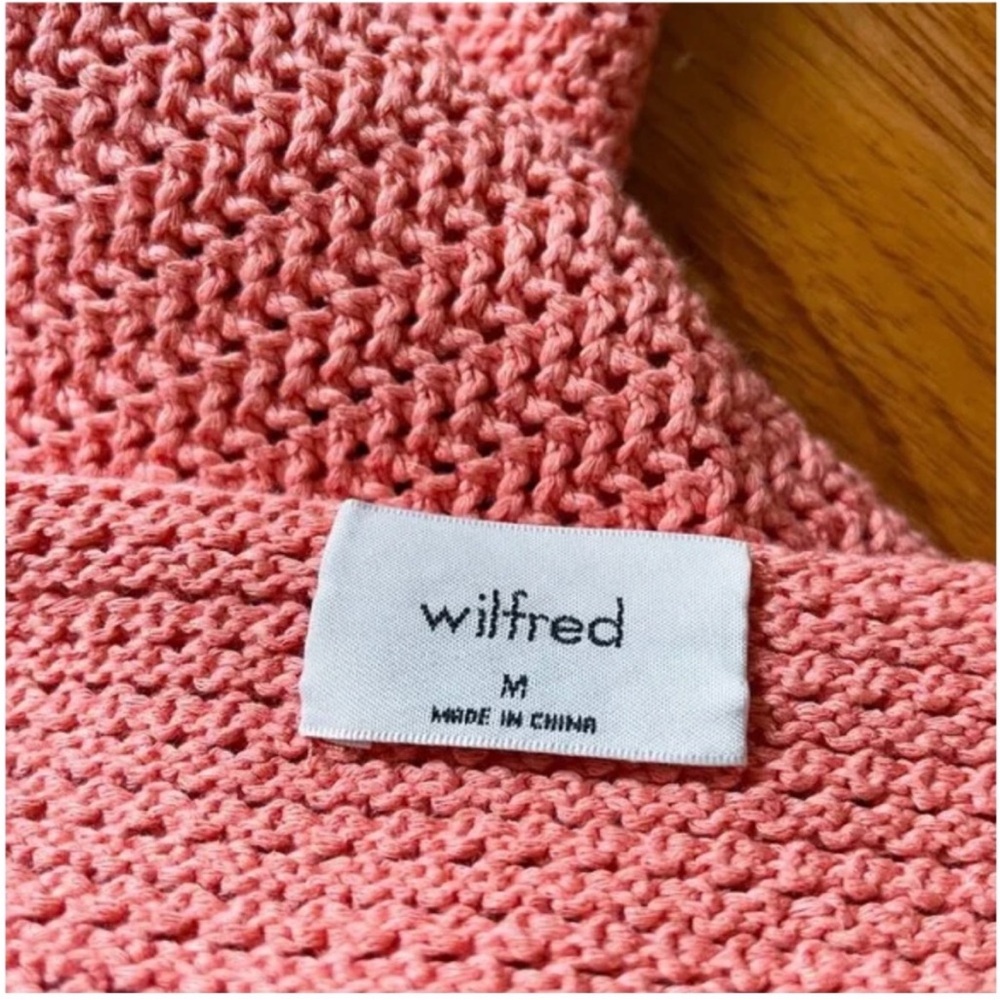 Aritzia • Wilfred Crochet Sunset Coral Halter Tie Back Mini Dress • Size M